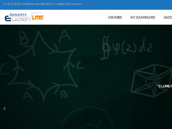 Screenshot of EUCLID LMS home page