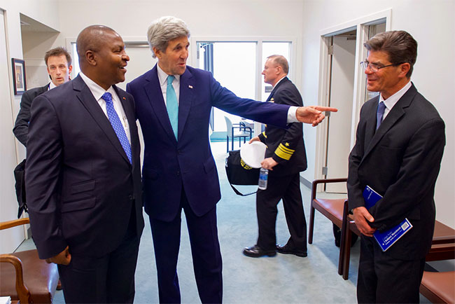Faustin Touadera with John Kerry
